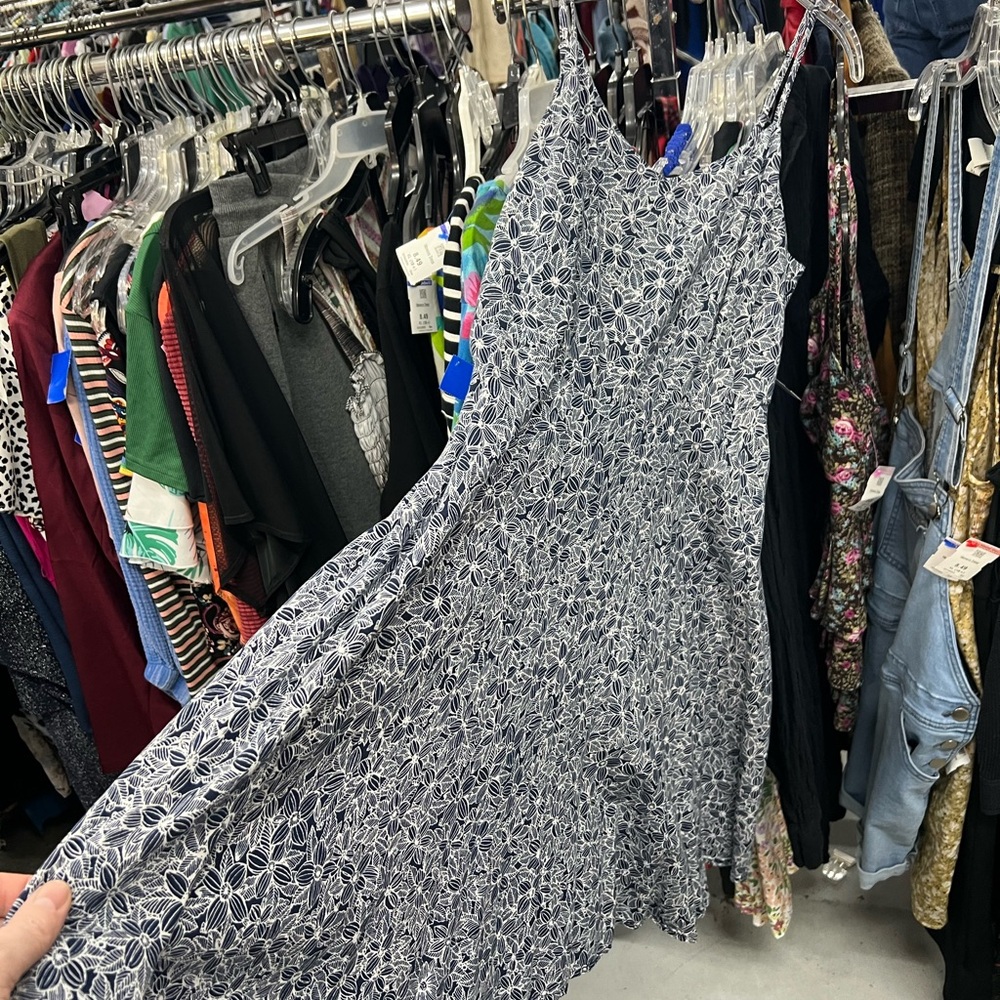 Old Navy White and Navy Floral Dress